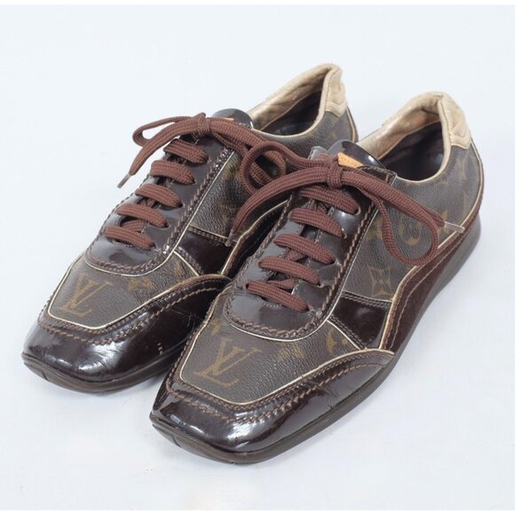 Louis Vuitton sneakers trainers 38.5 US 8.5 leather gold monogram LV - Picture 1 of 12
